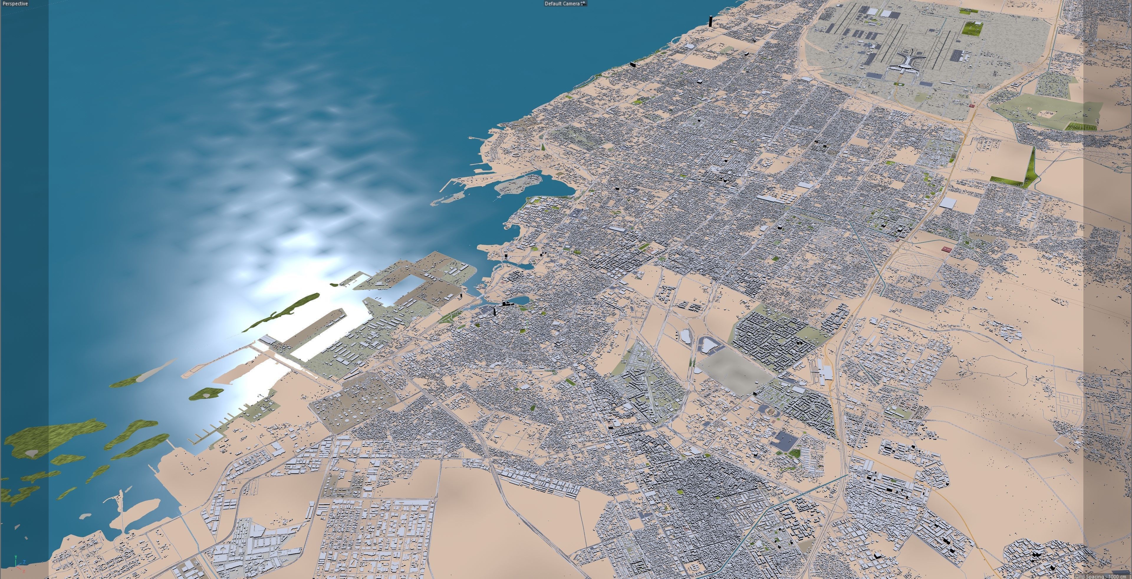 Jeddah Full City in Saudi Arabia Low-poly 3D model_18