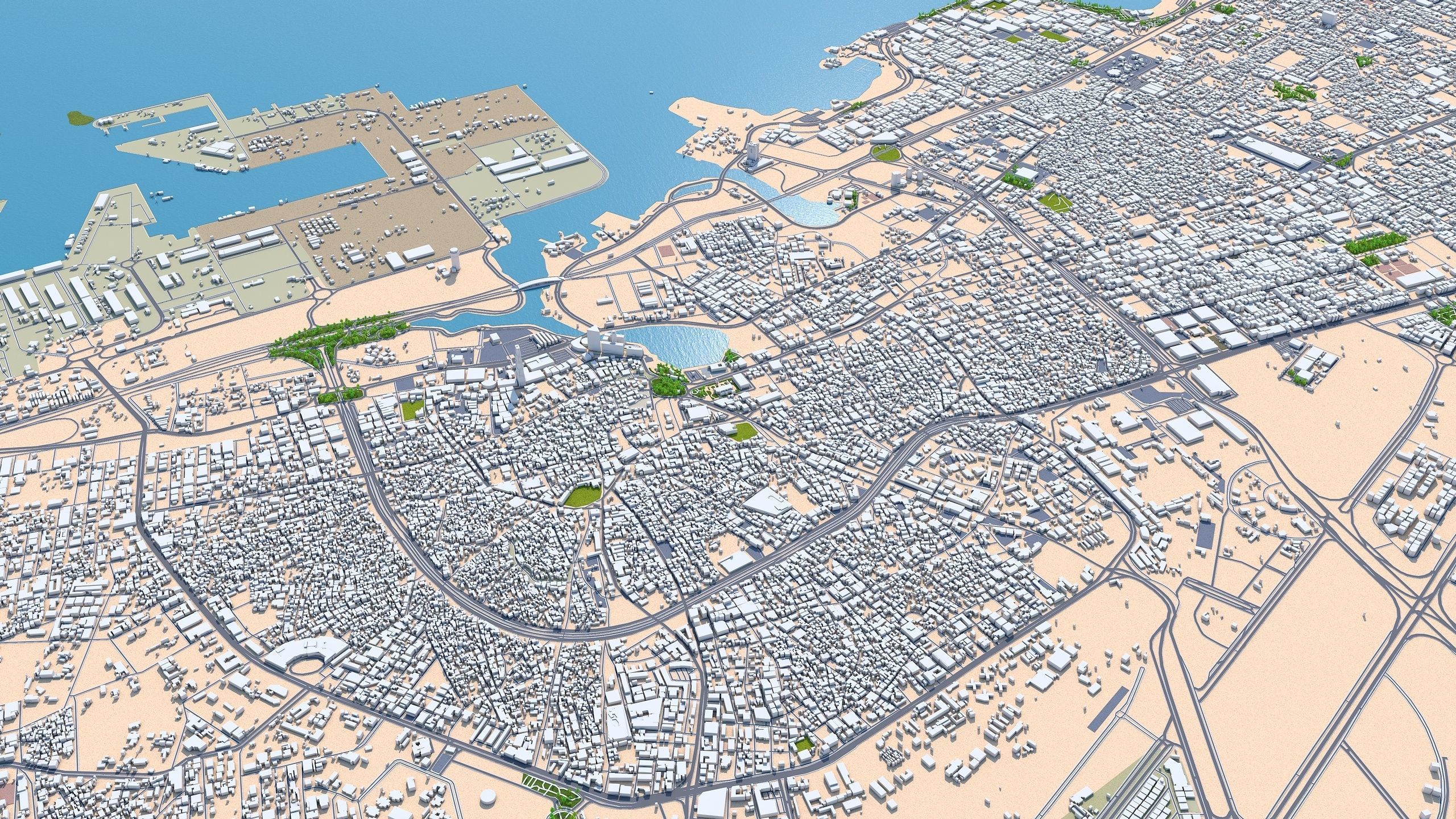 Jeddah Full City in Saudi Arabia Low-poly 3D model_10