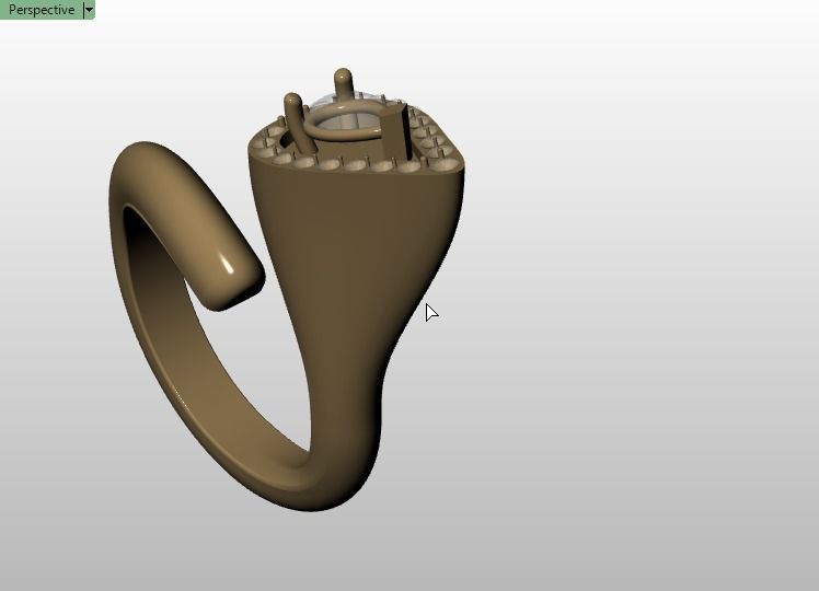 pear emerald rin 3D print model_4