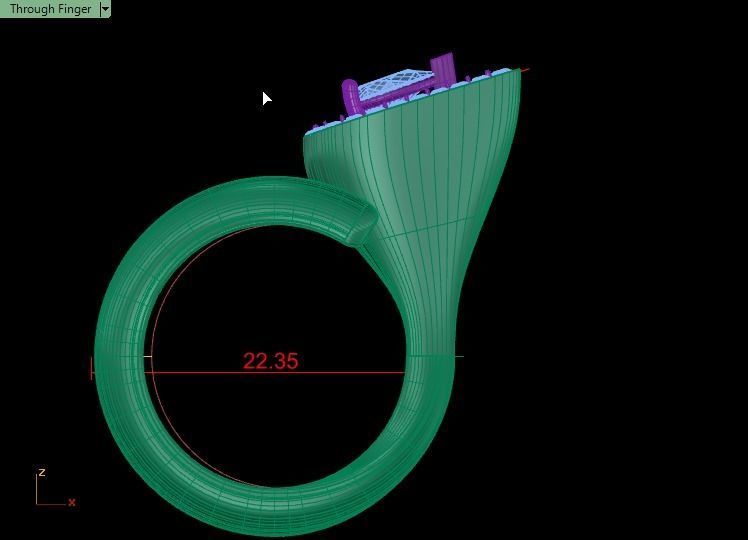 pear emerald rin 3D print model_6