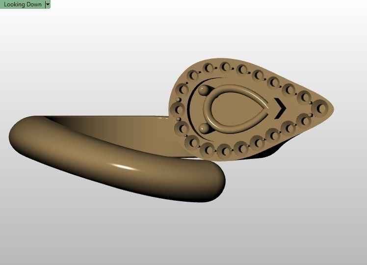 pear emerald rin 3D print model_3
