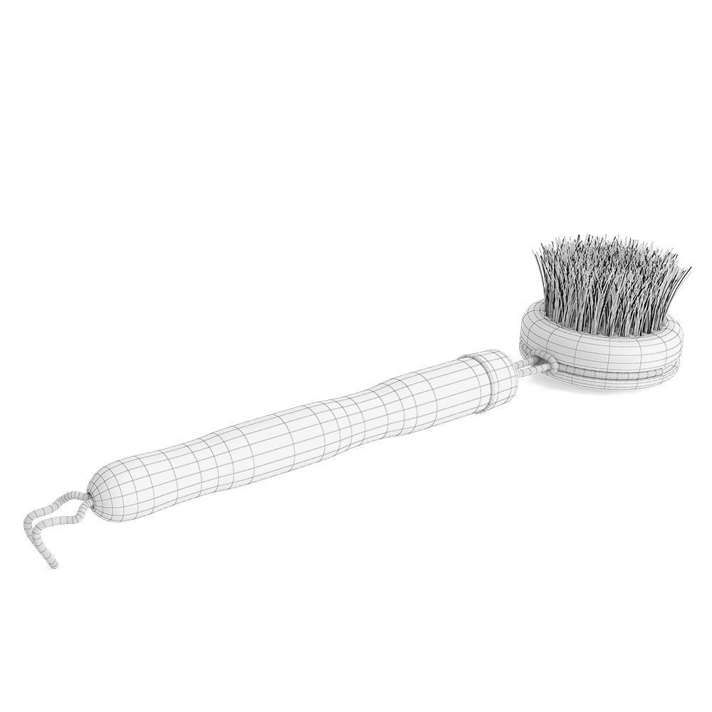 Wooden Dish Brush 3D model_5