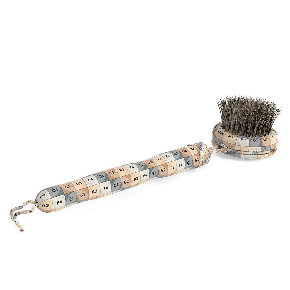 Wooden Dish Brush 3D model_4