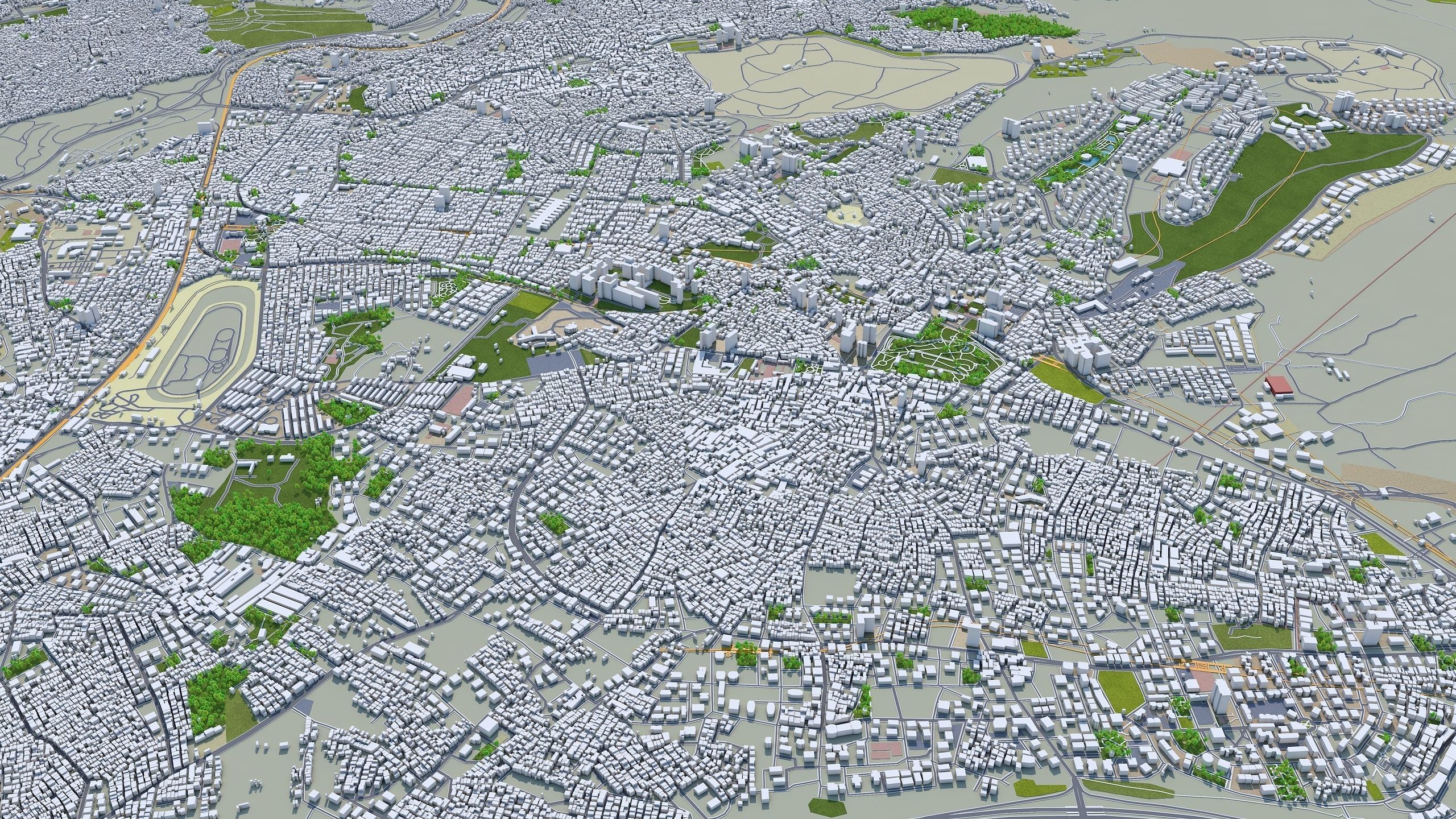 Izmir City in Turkey Low-poly 3D model_10