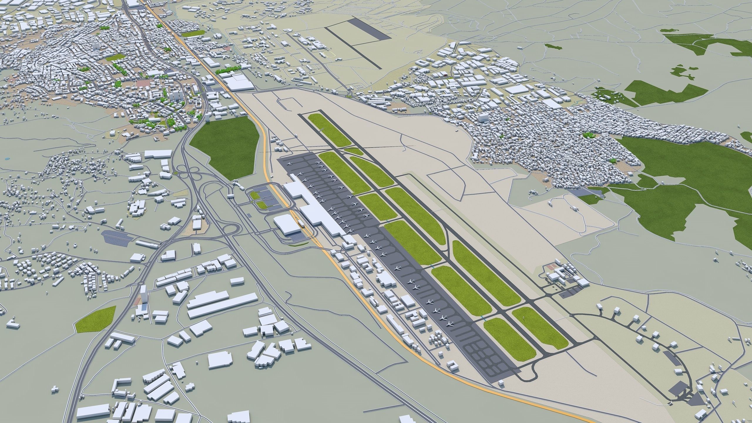 Izmir City in Turkey Low-poly 3D model_11