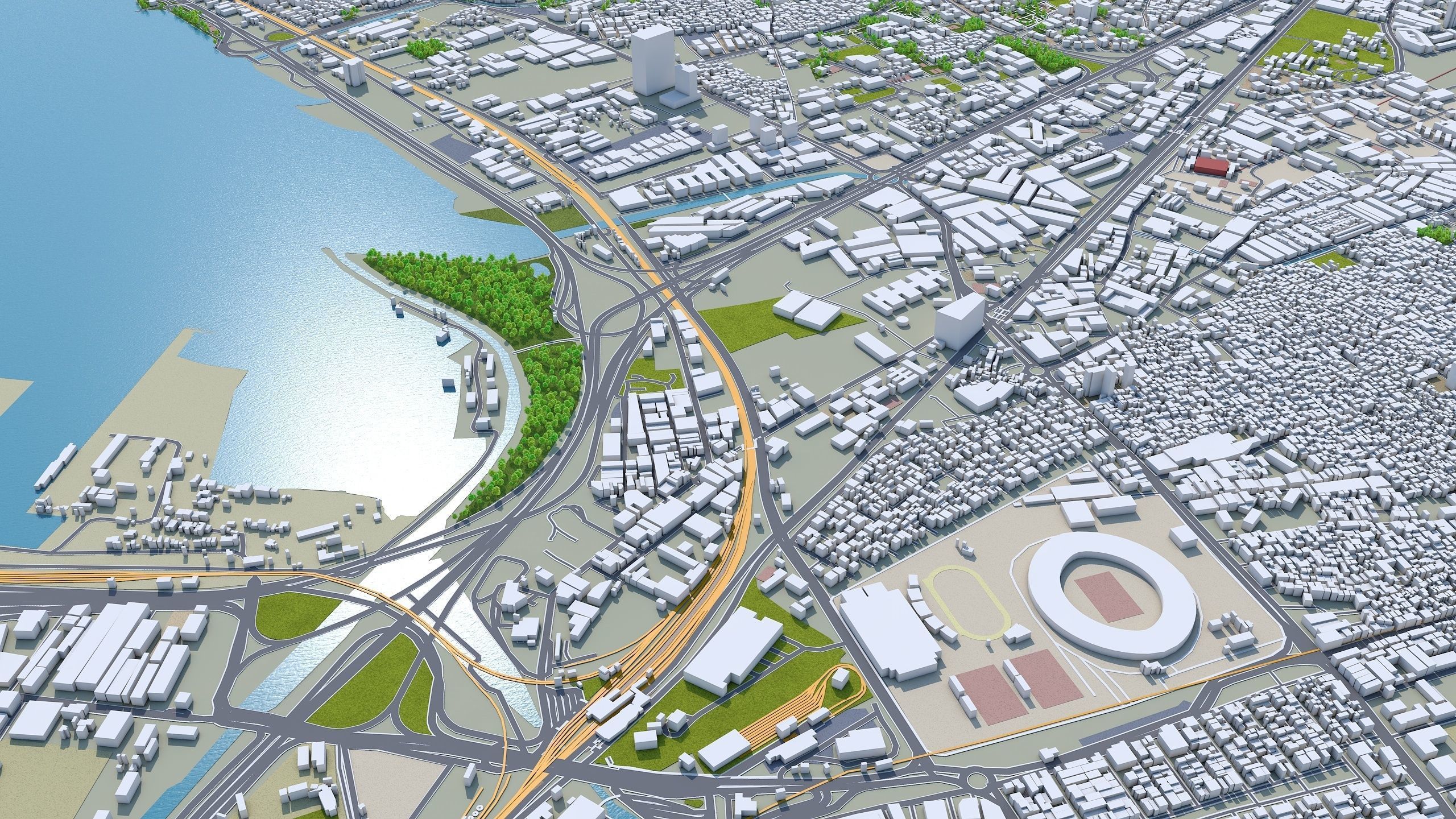 Izmir City in Turkey Low-poly 3D model_5