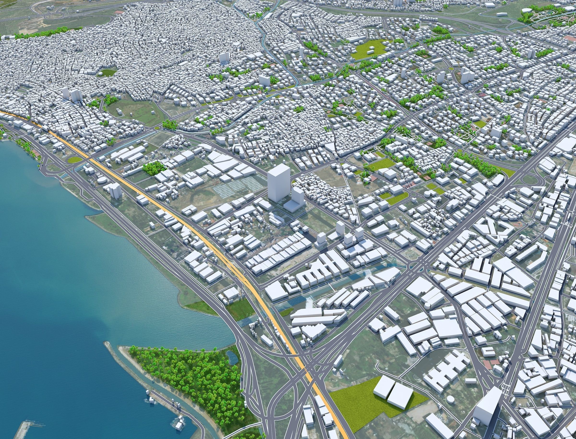 Izmir City in Turkey Low-poly 3D model_24