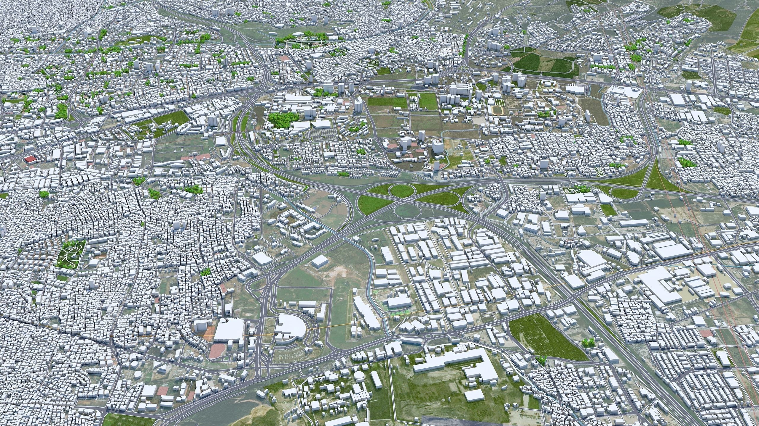 Izmir City in Turkey Low-poly 3D model_4