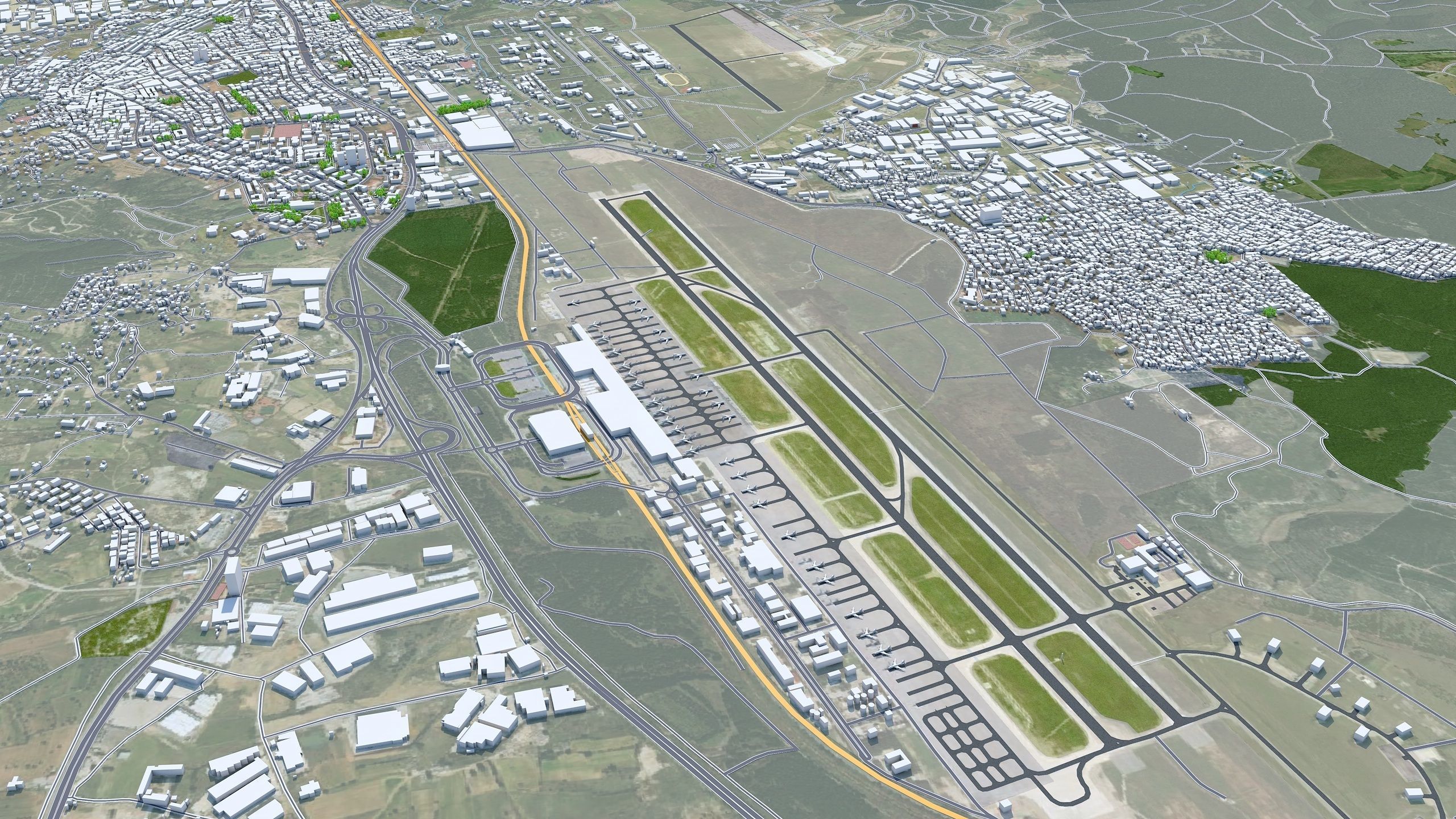 Izmir City in Turkey Low-poly 3D model_12