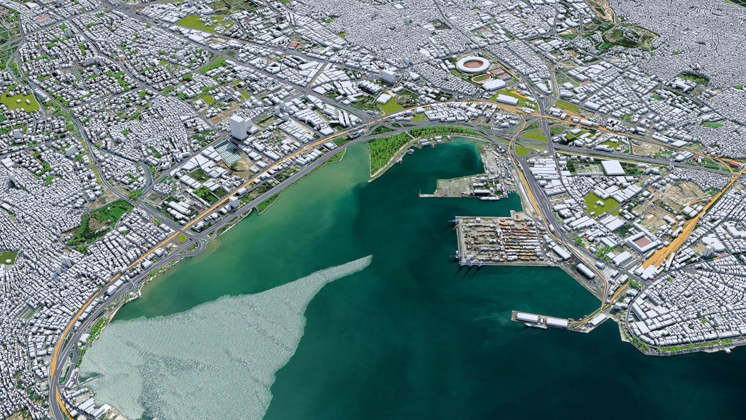 Izmir City in Turkey Low-poly 3D model_22