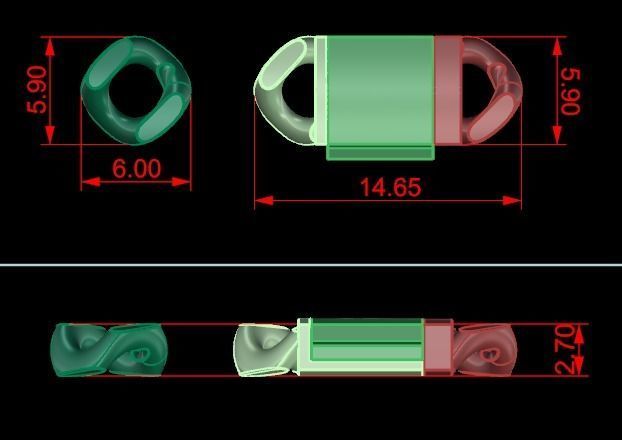 Cuban Chain Bracelet Necklace Link SIZE 6MM Width 3D print model_6