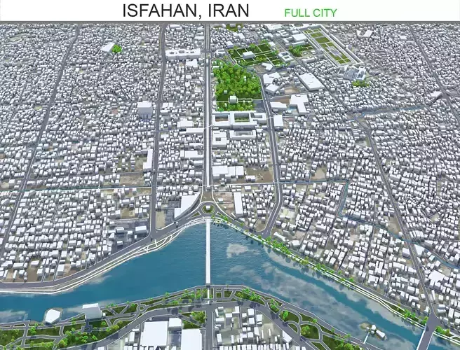 Isfahan City Iran Low-poly 3D model