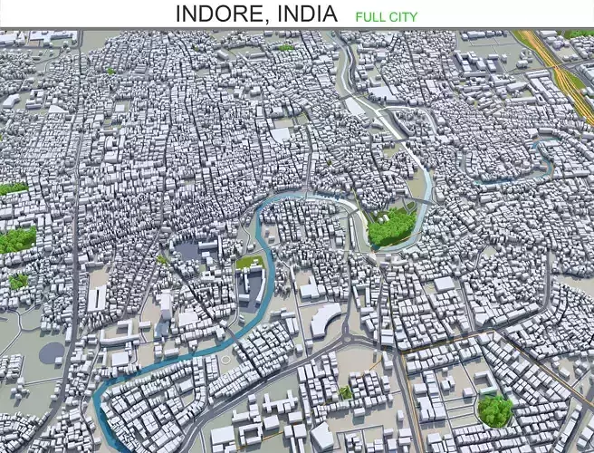 Indore City in India 30km