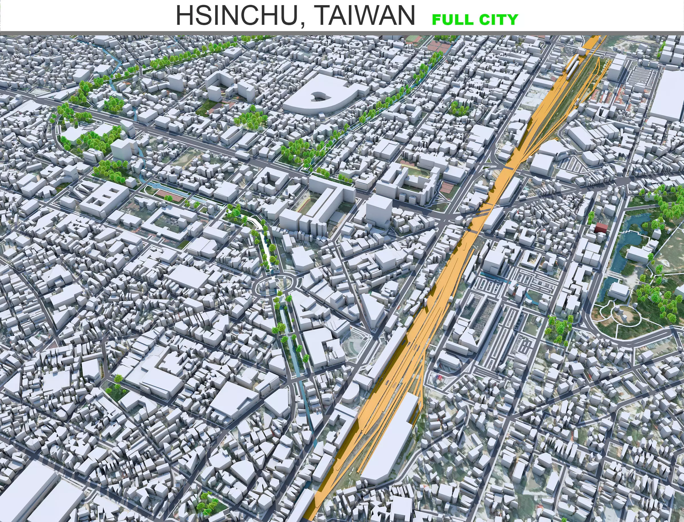 Hsinchu City Taiwan Low-poly 3D model