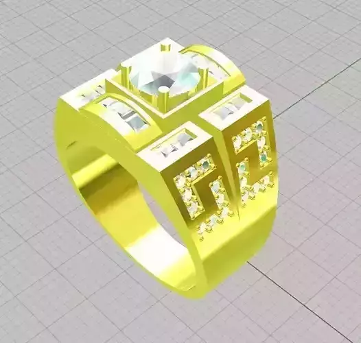 Ring men diamond 3D print model