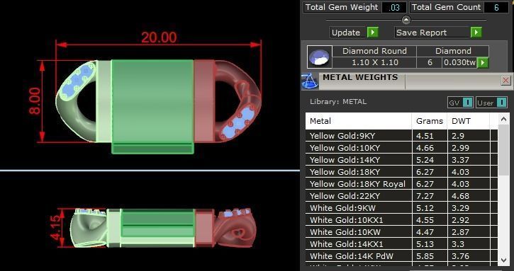 Cuban Diamond Chain Bracelet Necklace Link SIZE 8MM Width 3D print model_8