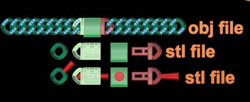 Cuban Diamond Chain Bracelet Necklace Link SIZE 8MM Width 3D print model_4