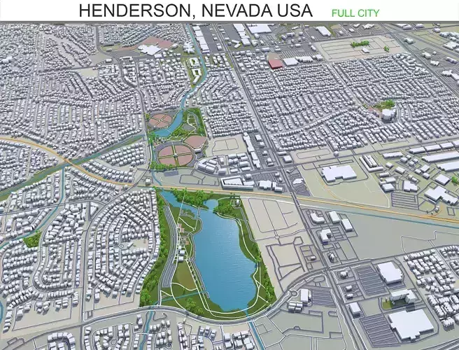 Henderson City in Nevada USA 50km