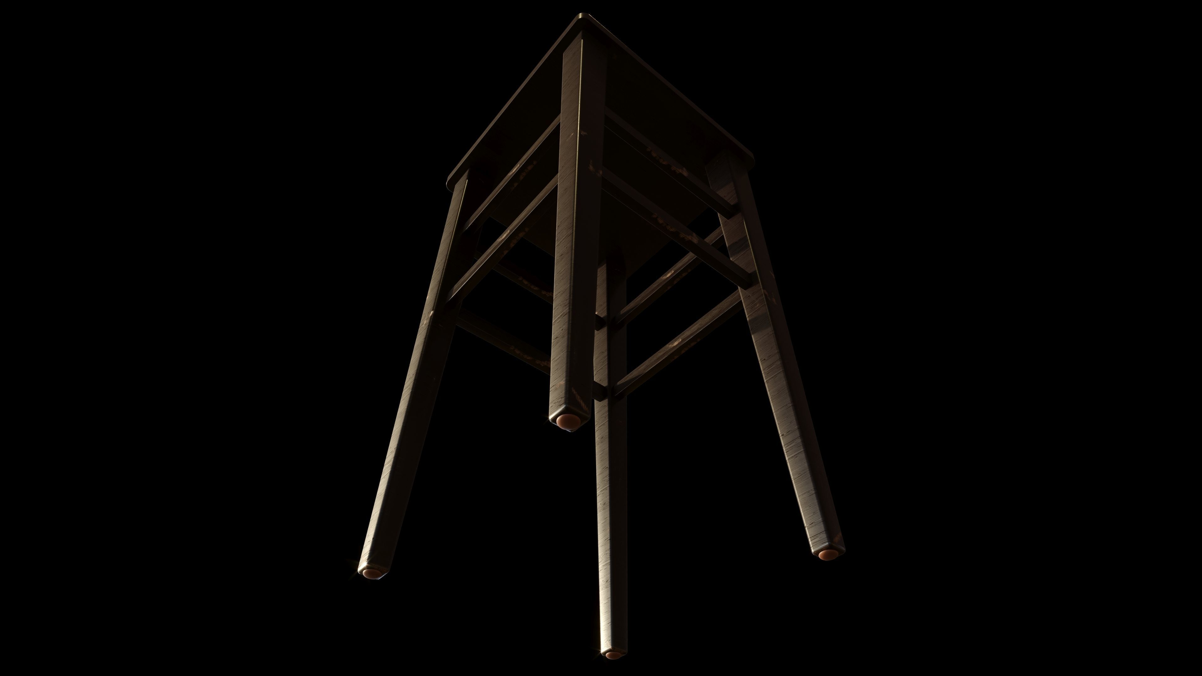 Vintage Bar Stool 3D model_3