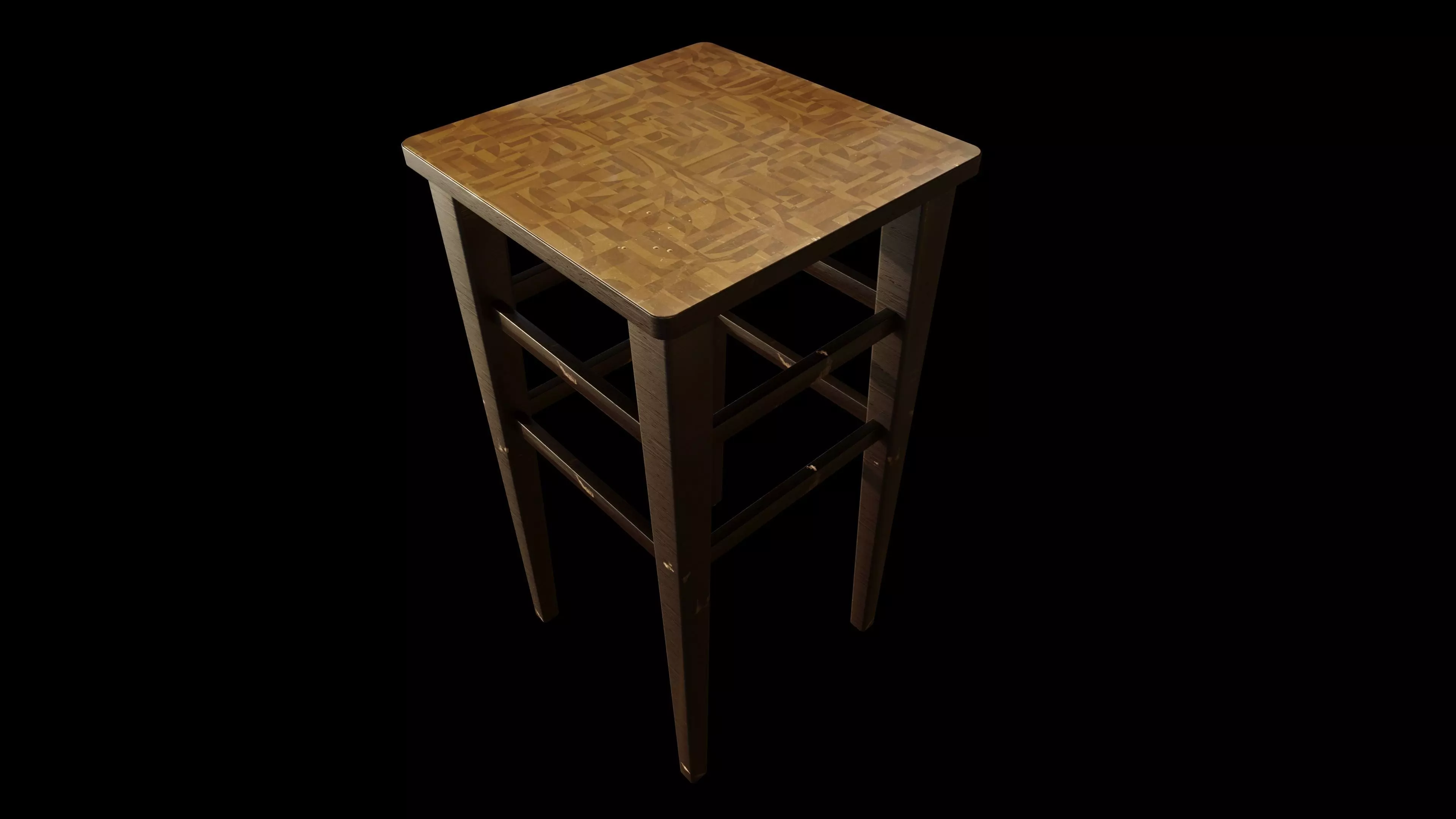 Vintage Bar Stool 3D model_0
