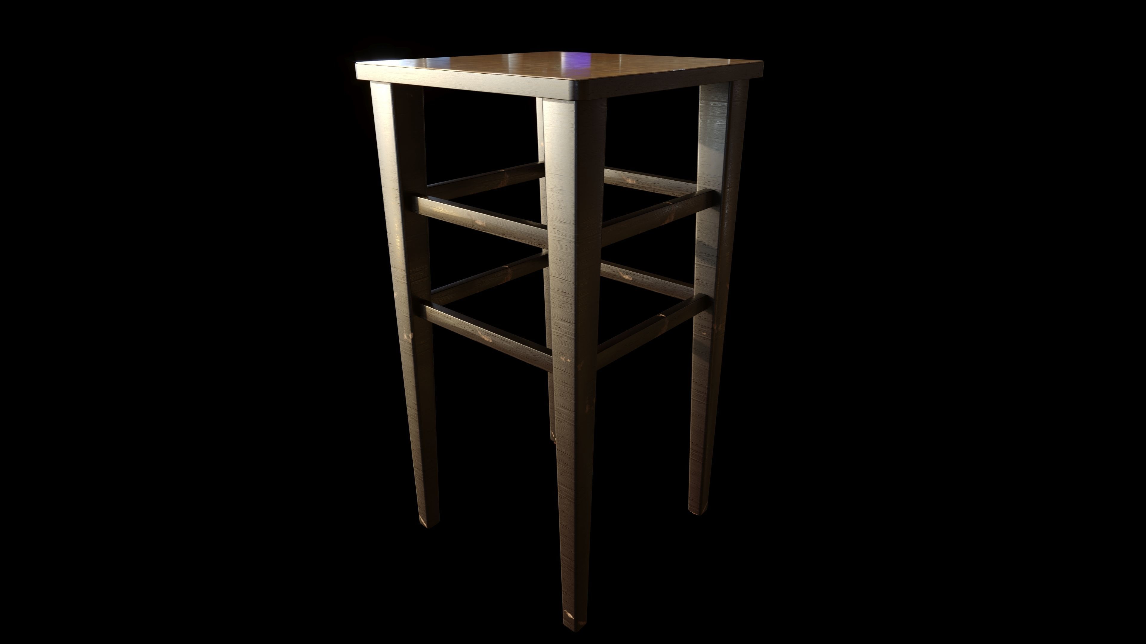 Vintage Bar Stool 3D model_1