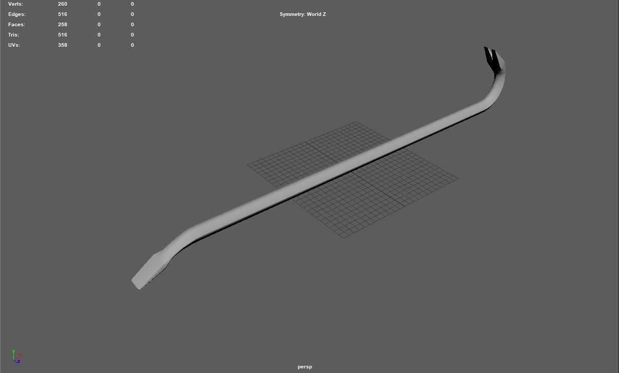 Crowbar five color options Low-poly 3D model_24
