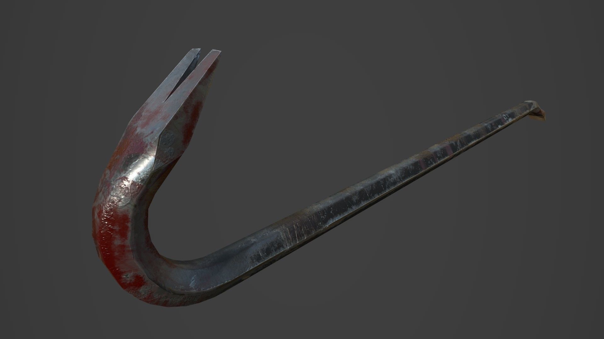 Crowbar five color options Low-poly 3D model_9