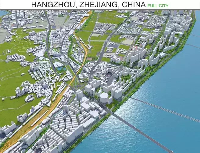 Hangzhou City in Zhejiang China 250km