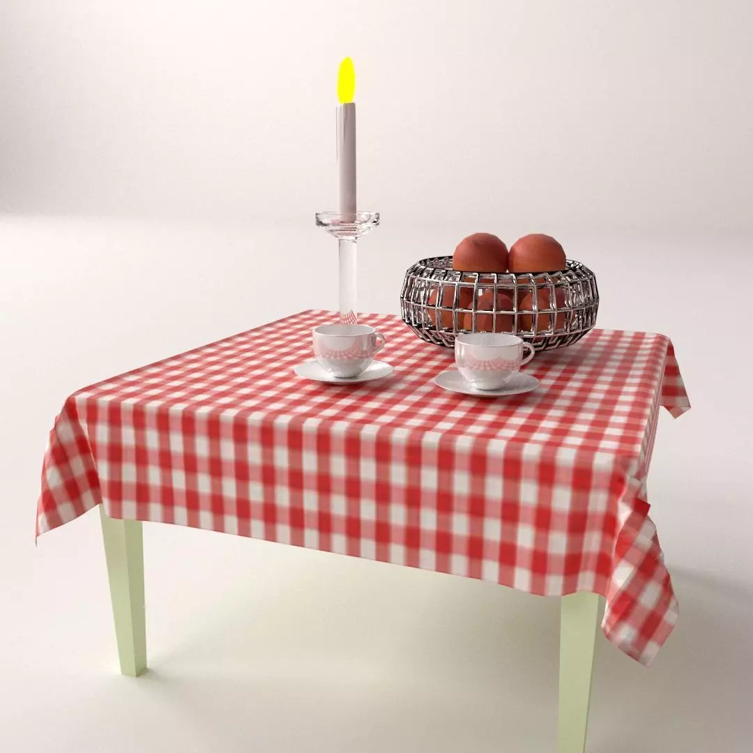 Dining Scene 3D model_0