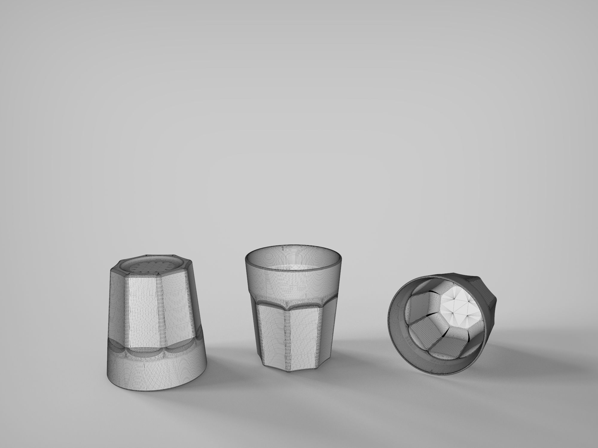 Vintage Glass Bottle and Classic Glass 3D model_8