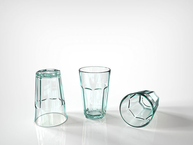 Vintage Glass Bottle and Classic Glass 3D model 4