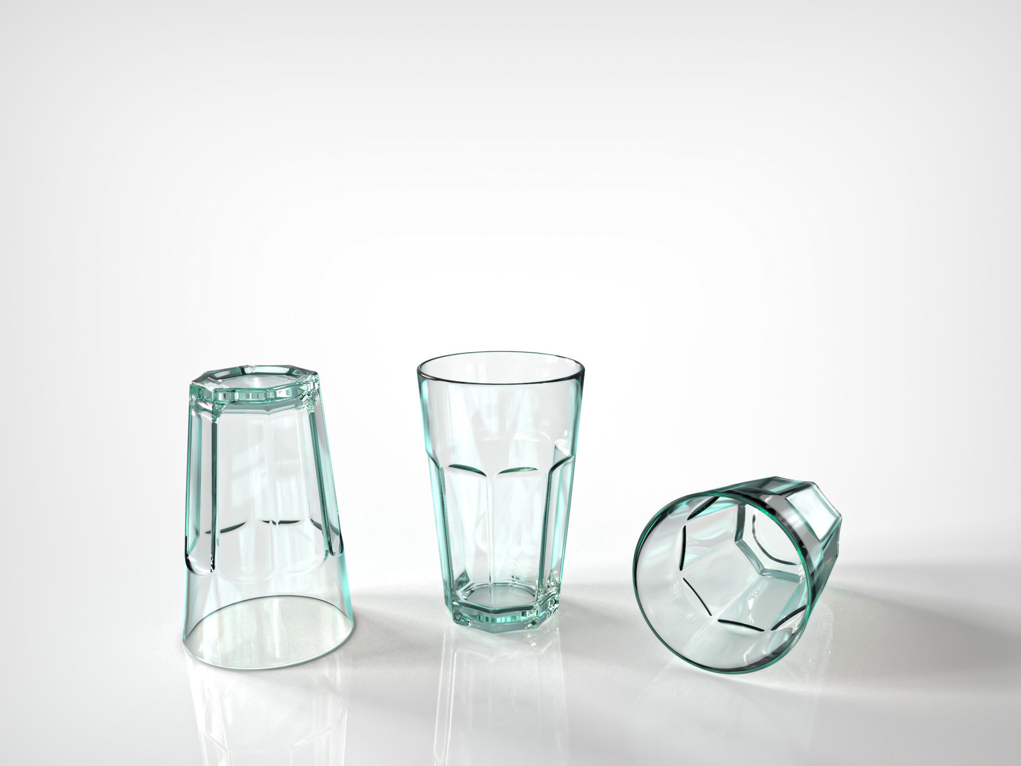 Vintage Glass Bottle and Classic Glass 3D model_3