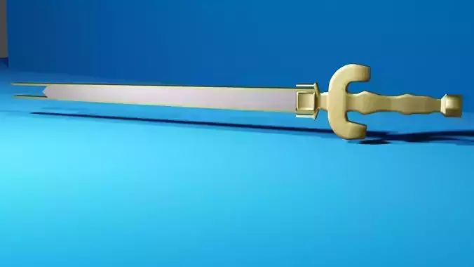 sowrd art online 3D gold sowrd low-poly for sowrd lovers