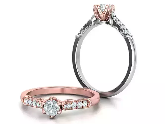 Paradise design Solitaire ring 6prong design 3dmodel  3D print model