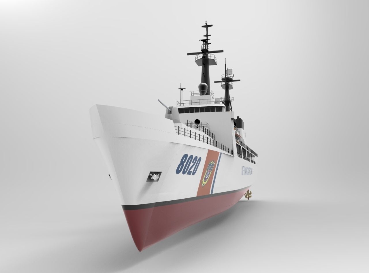Coast guard ship 3D model_6