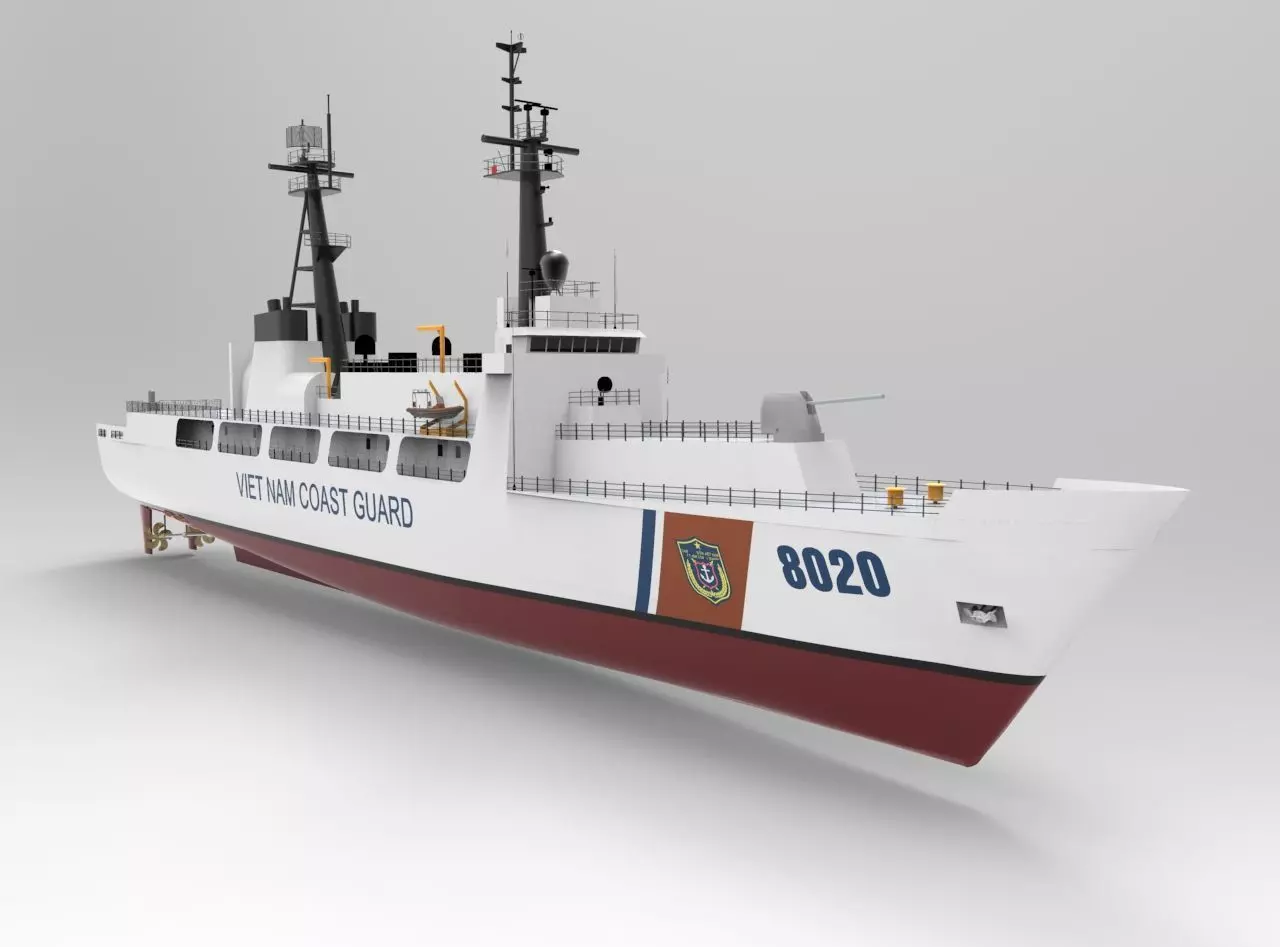 Coast guard ship 3D model_0