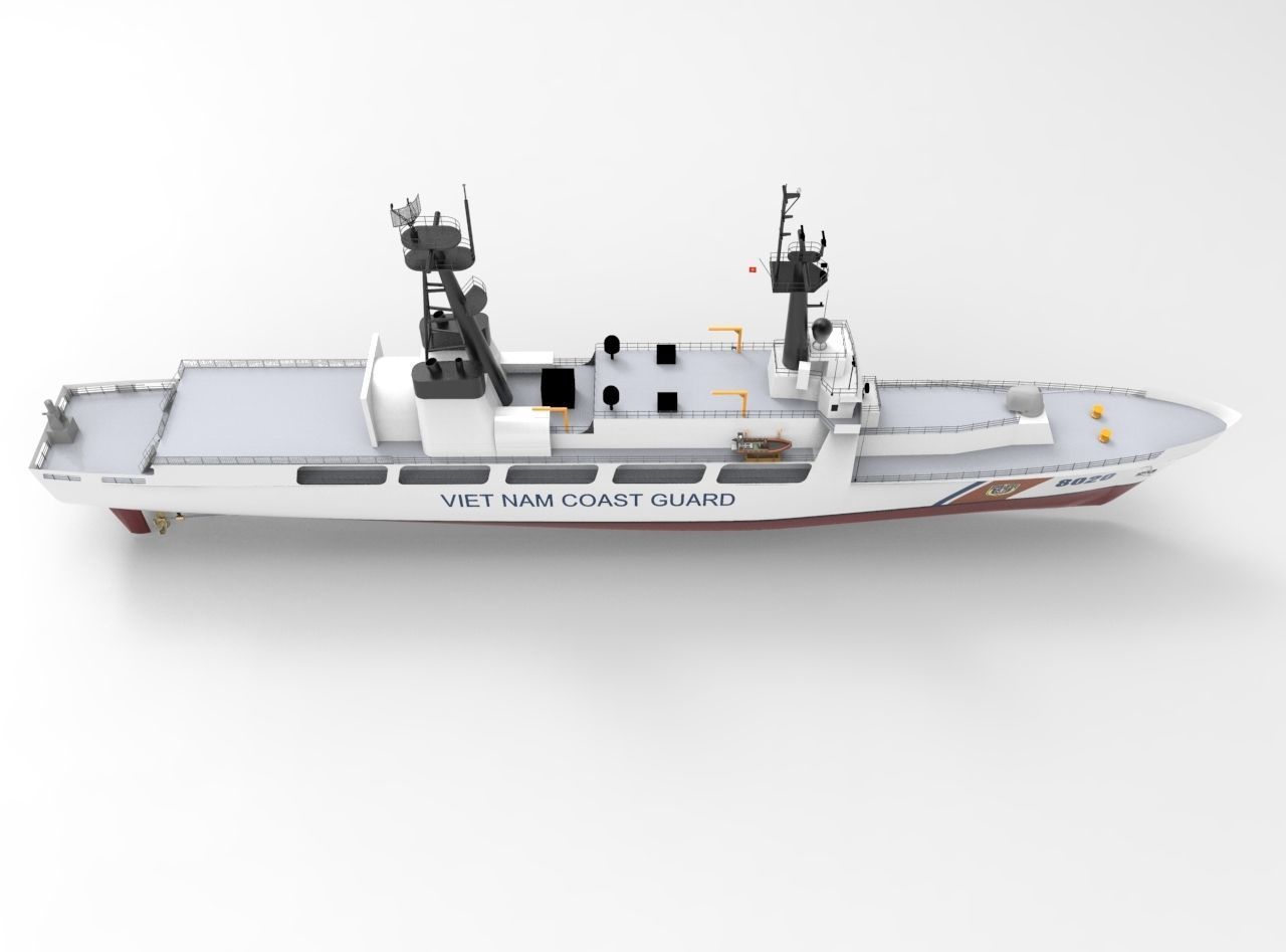 Coast guard ship 3D model_4