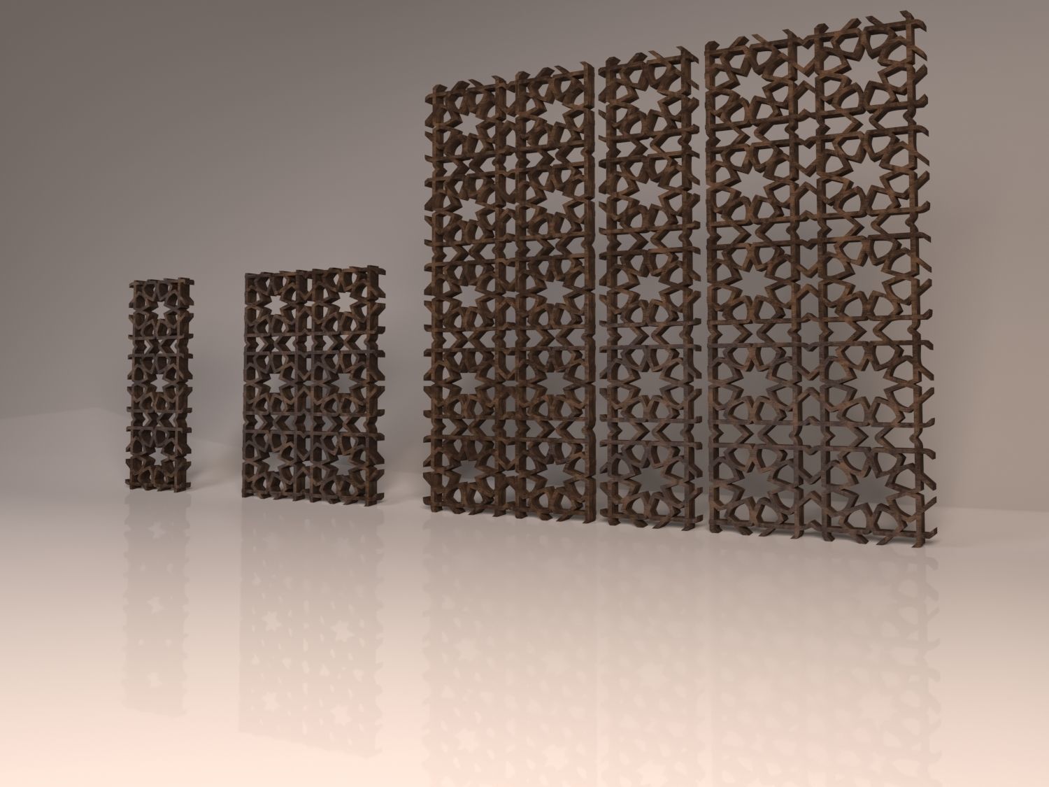 Mashrabieh Islamic Pattern  Free 3D model_3