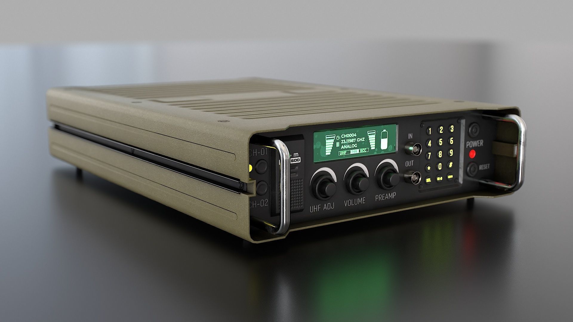 Military Radio Communication Device Low-poly 3D model_5
