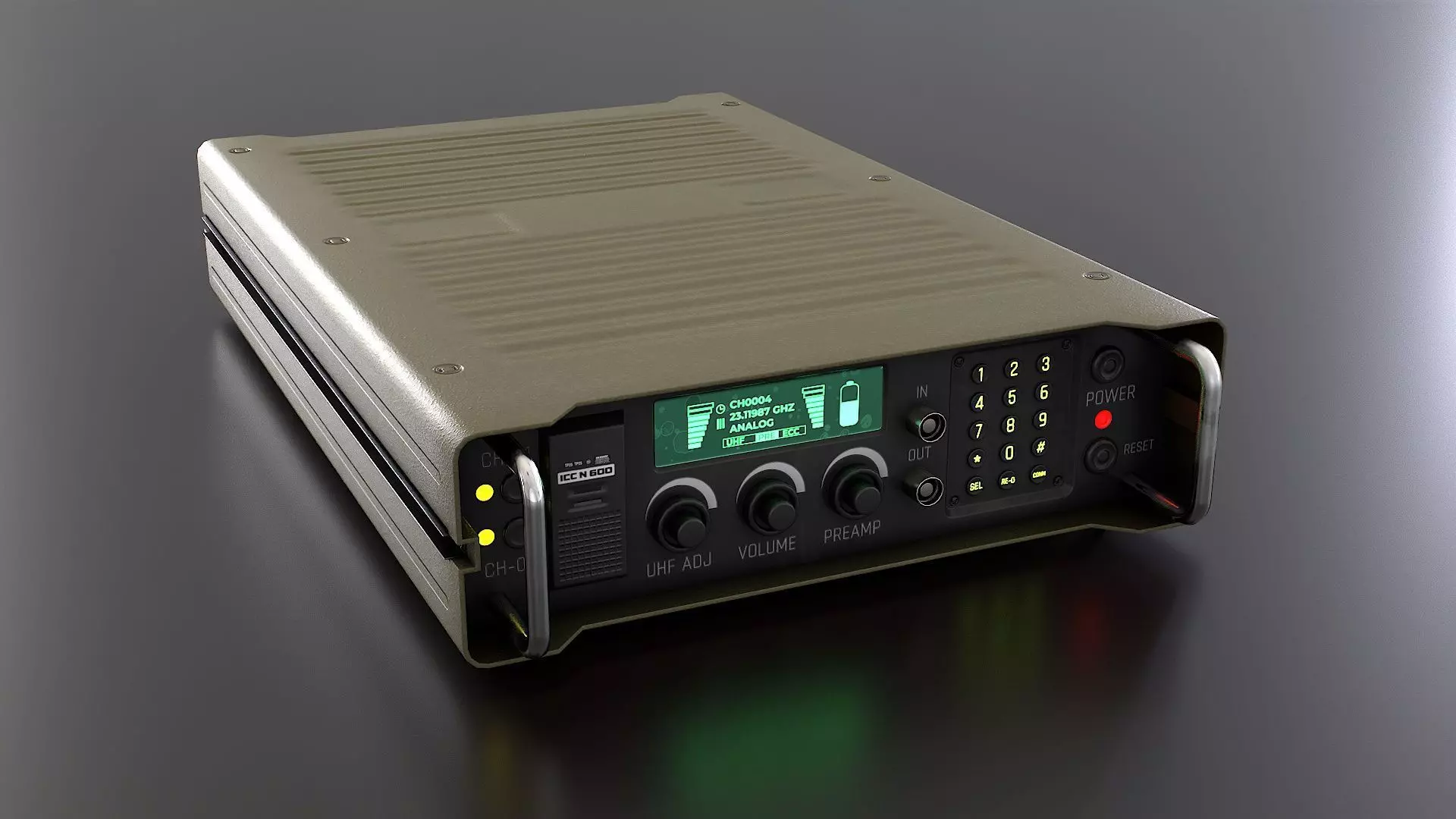 Military Radio Communication Device Low-poly 3D model_0
