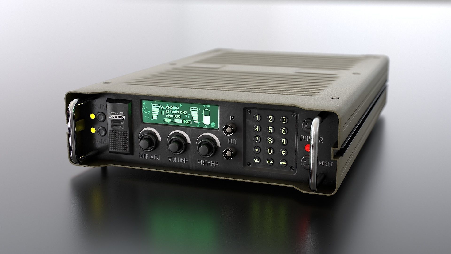 Military Radio Communication Device Low-poly 3D model_4