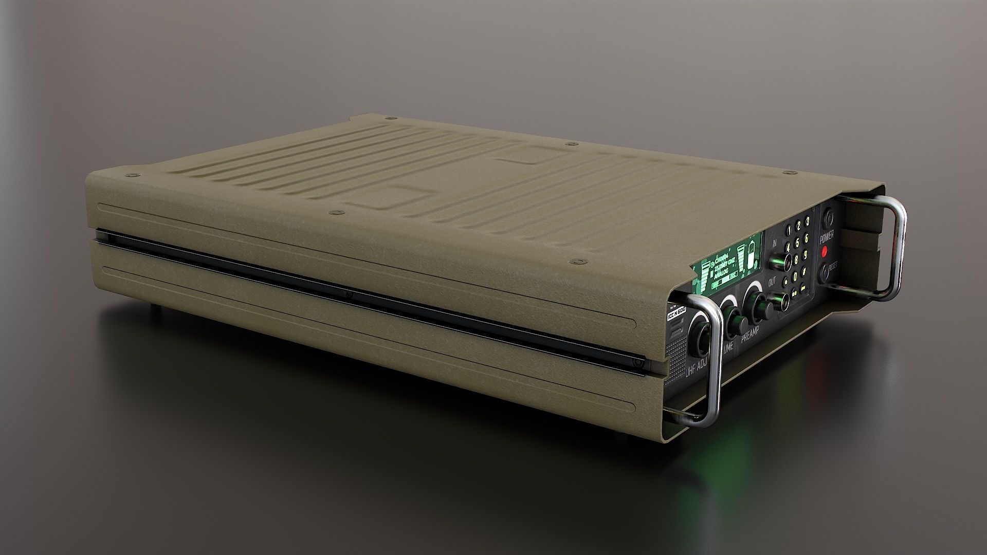 Military Radio Communication Device Low-poly 3D model_3