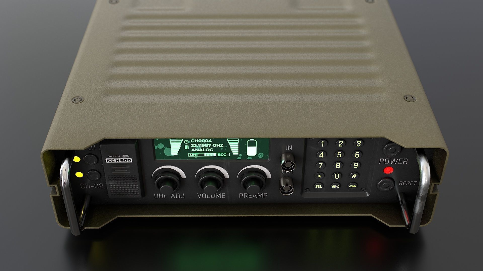 Military Radio Communication Device Low-poly 3D model_6