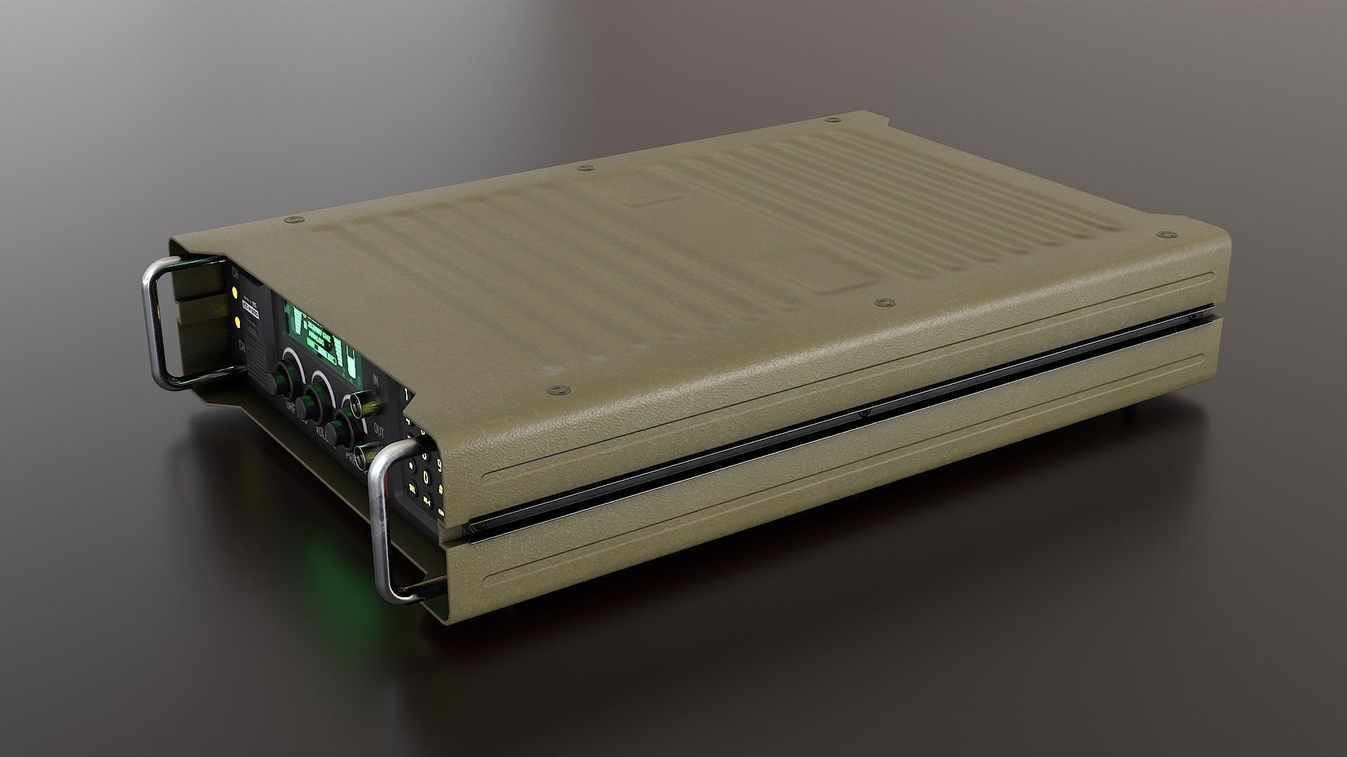 Military Radio Communication Device Low-poly 3D model_7