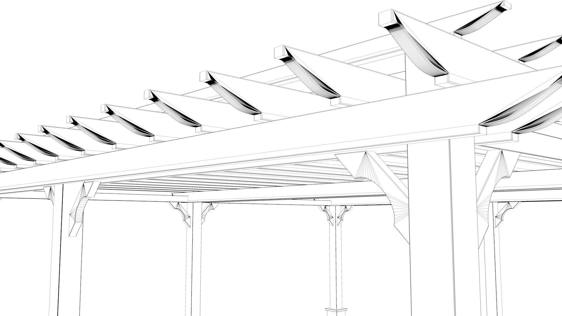 Gazebo 1 pergola 3D model_5