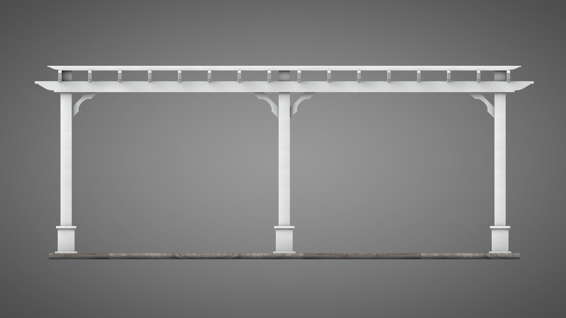 Gazebo 1 pergola 3D model_3
