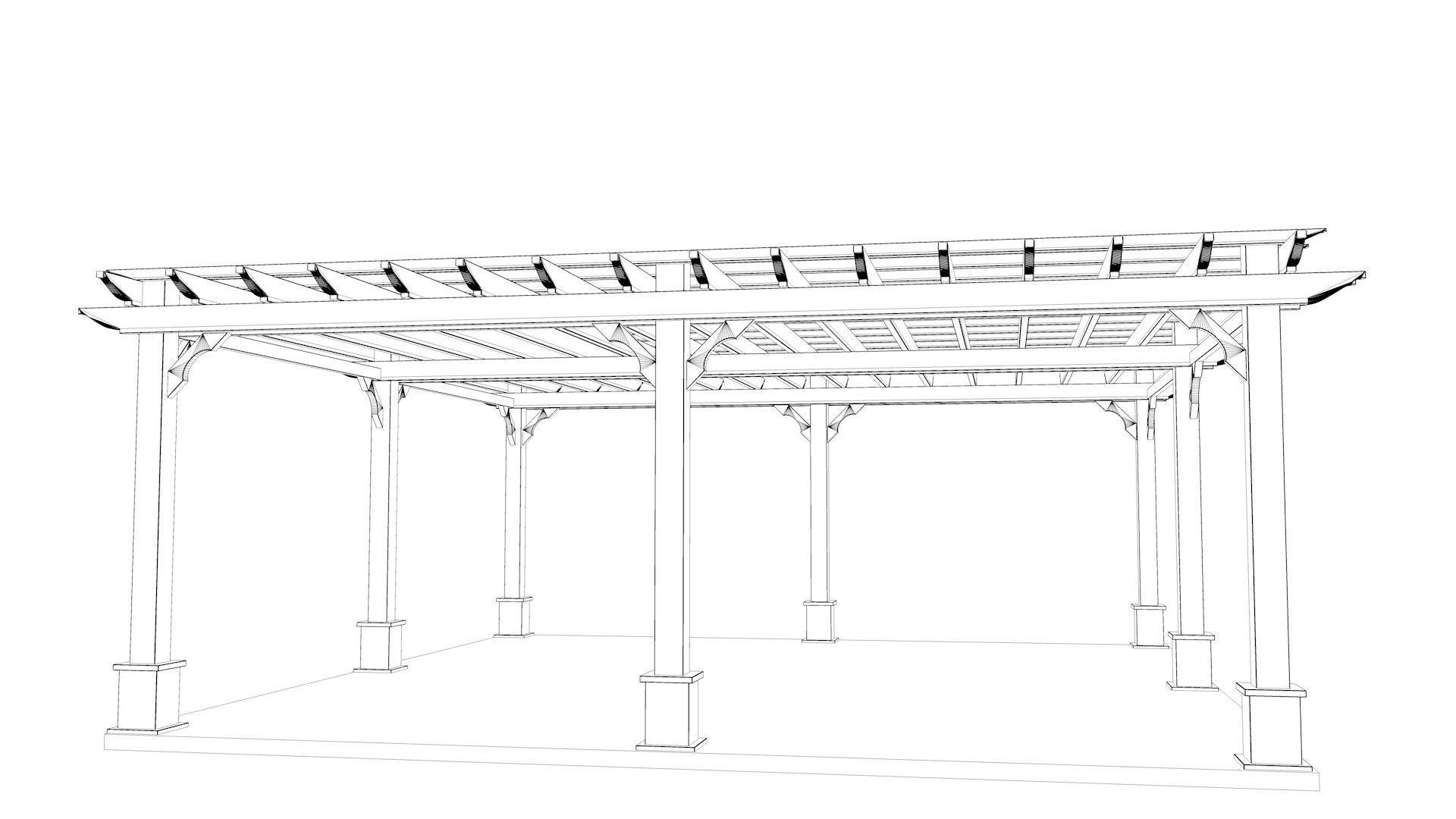 Gazebo 1 pergola 3D model_6