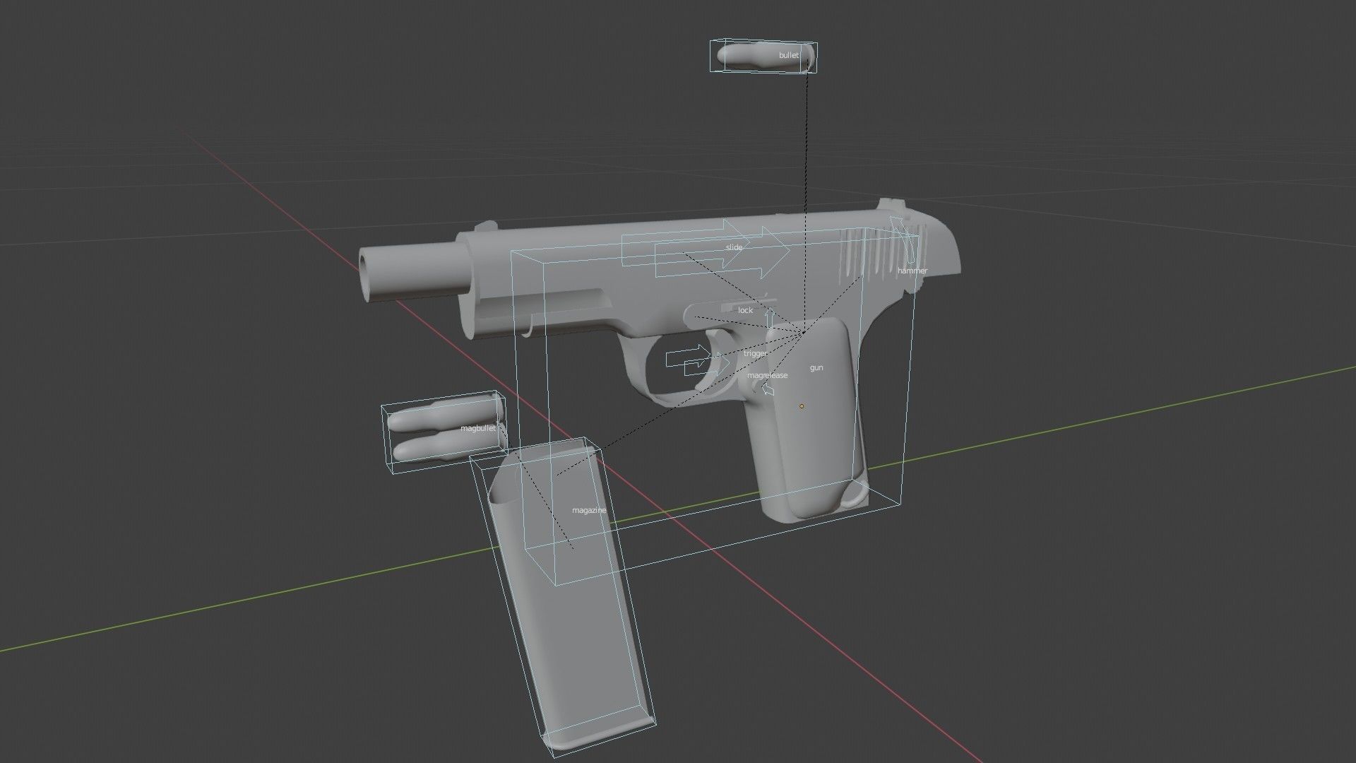 TT 33 Tokarev pistol Low-poly 3D model_7