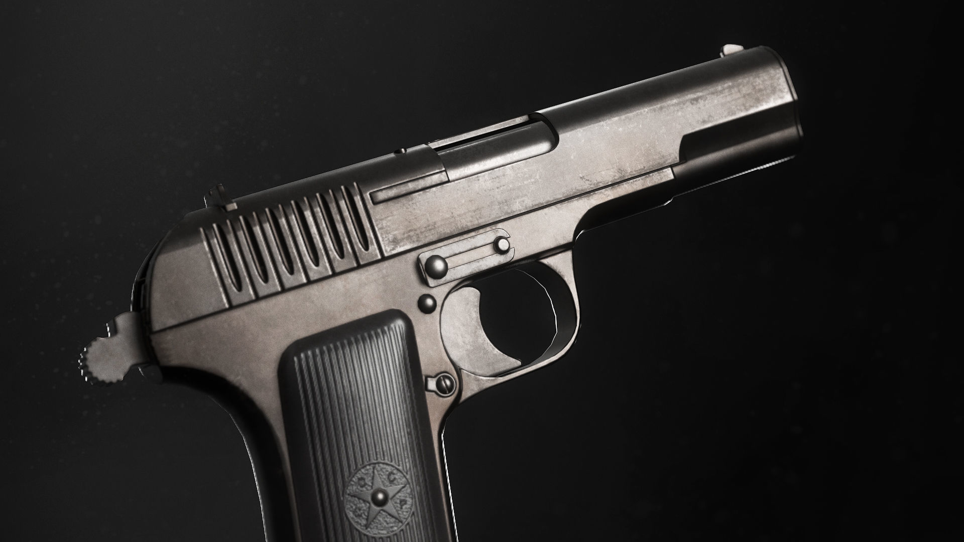TT 33 Tokarev pistol Low-poly 3D model_4