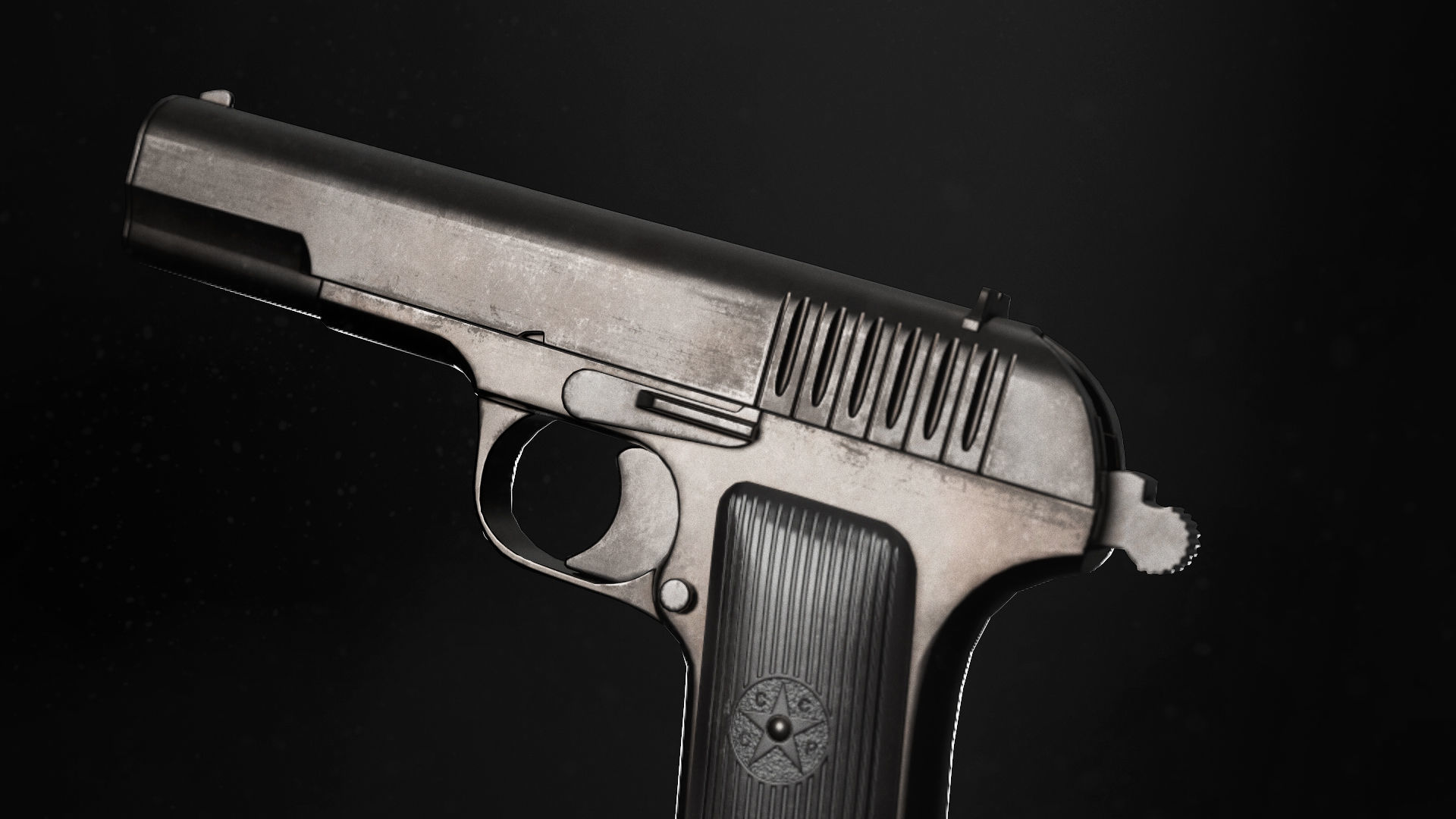 TT 33 Tokarev pistol Low-poly 3D model_3